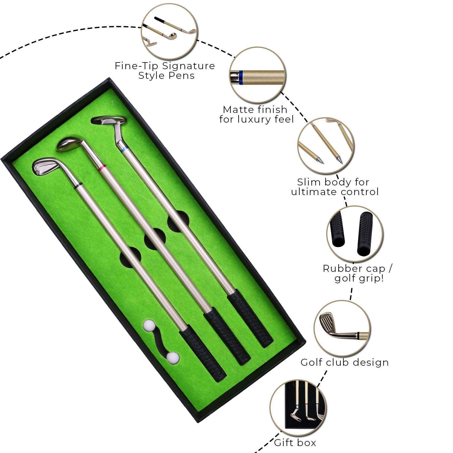 HASTHIP Golf Clubs Ballpoint Pen Set Gift, Mini Golf Club Pens Unique Desktop Games Novelty Table Top Toys, Office Stationery Pen Golf Desk Toy Creative Birthday Gift Christmas Gift for Golf Lover HASTHIP Golf Clubs Ballpoint Pen Set Gift, Mini Golf Club Pens Unique Desktop Games Novelty Table Top Toys, Office Stationery Pen Golf Desk Toy Creative Birthday Gift Christmas Gift for Golf Lover